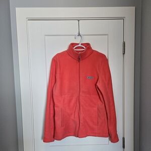 Columbia Women’s Coral Pink Full-Zip Fleece Jacket – Size XL